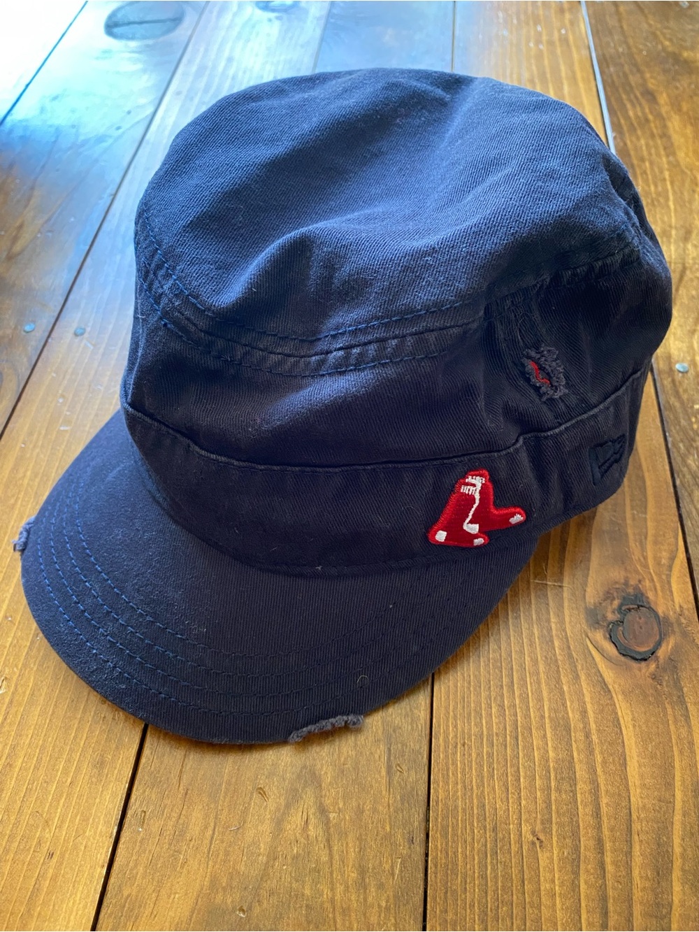 New Era Boston Red Sox Woman’s Navy Military-Style Cap with Adjustable Strap